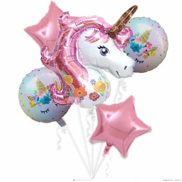 Foil Balloon - Unicorn 5pcs/set